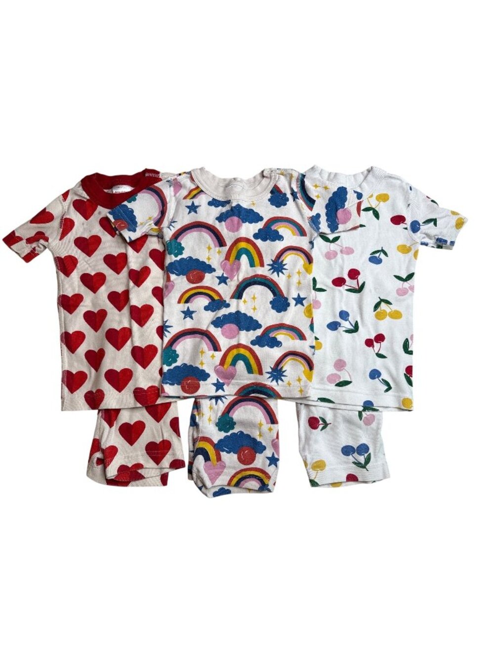 4T Hanna Andersson Short John Bundle Cherry Rainbow Heart